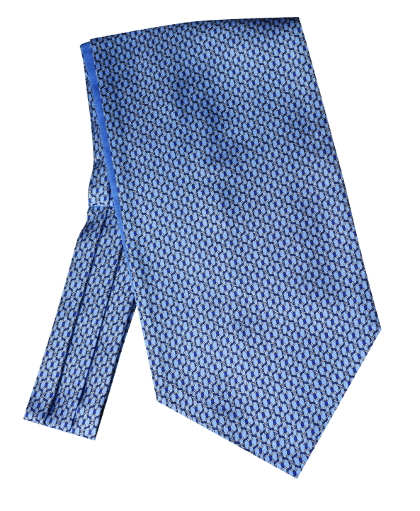 Fine Silk Neat Rope Knots Design Cravat in Sky Blue